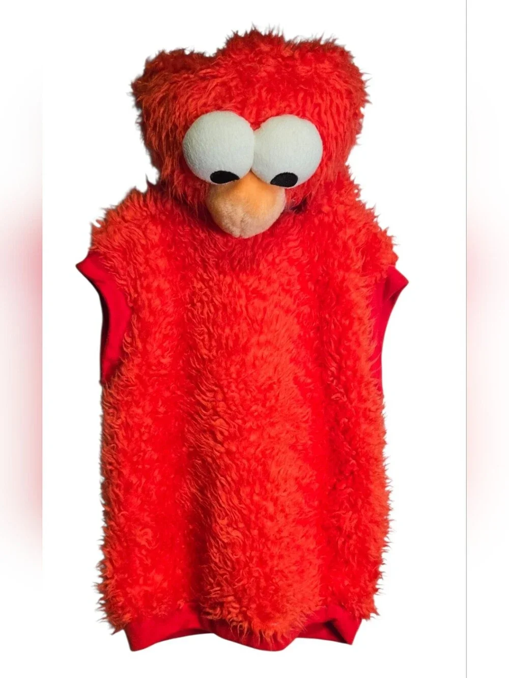 Elmo Costume Toddler 3T 4T Sesame Street Plush Hood Halloween Furry Red Vest